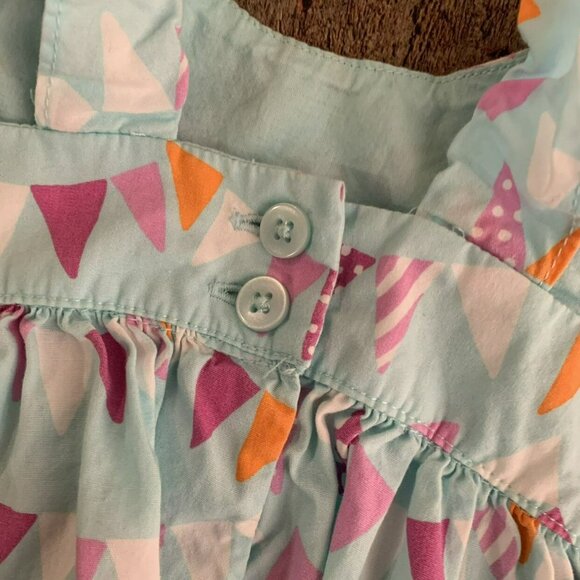 Gymboree girls size 18-24M flutter top blue with flag banners - Picture 5 of 6